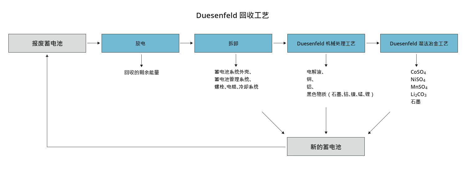 Duesenfeld 回收工艺的回收率